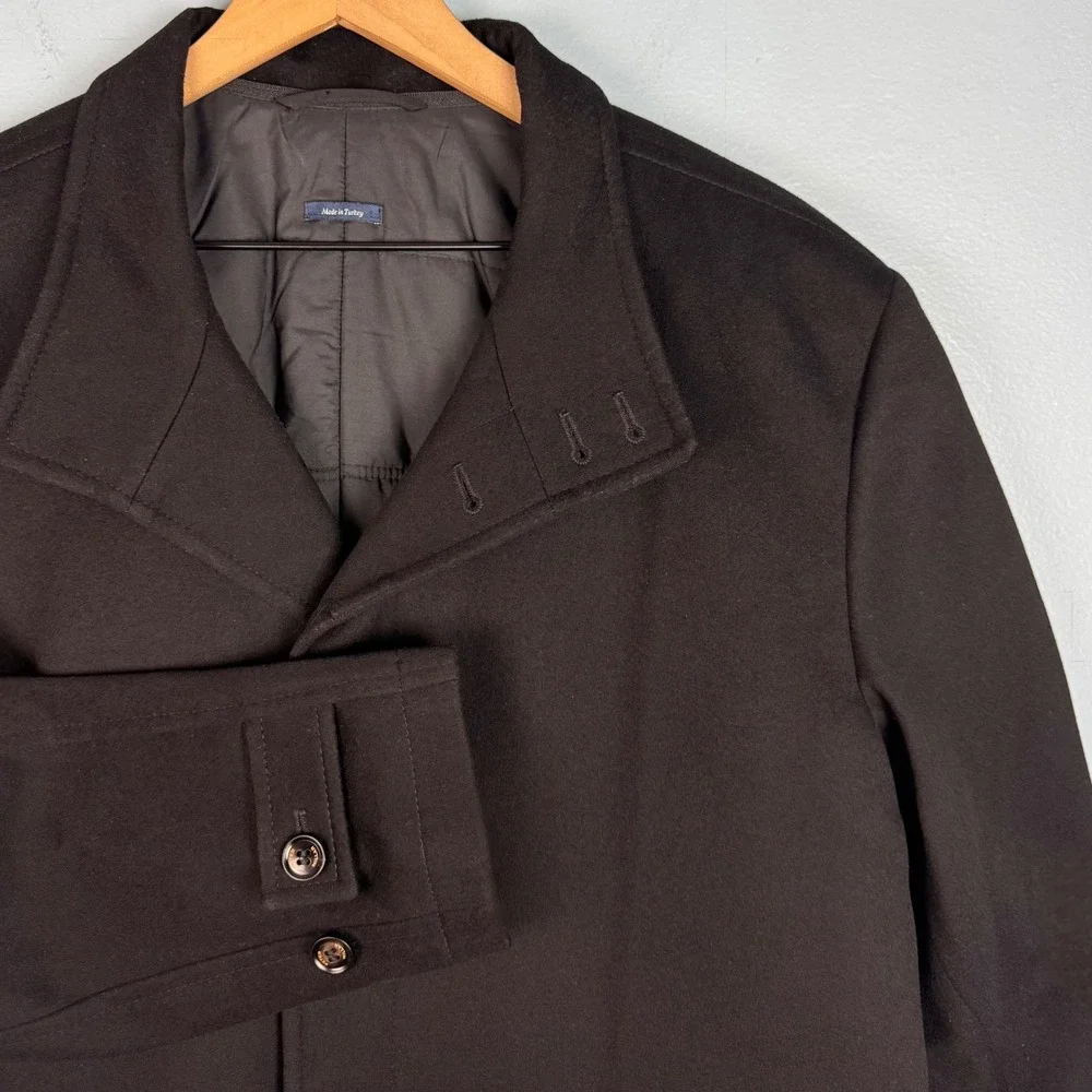 Peter Millar Loro Piana Storm System Coat Men's Medium‎ Black Wool Jacket FLAW